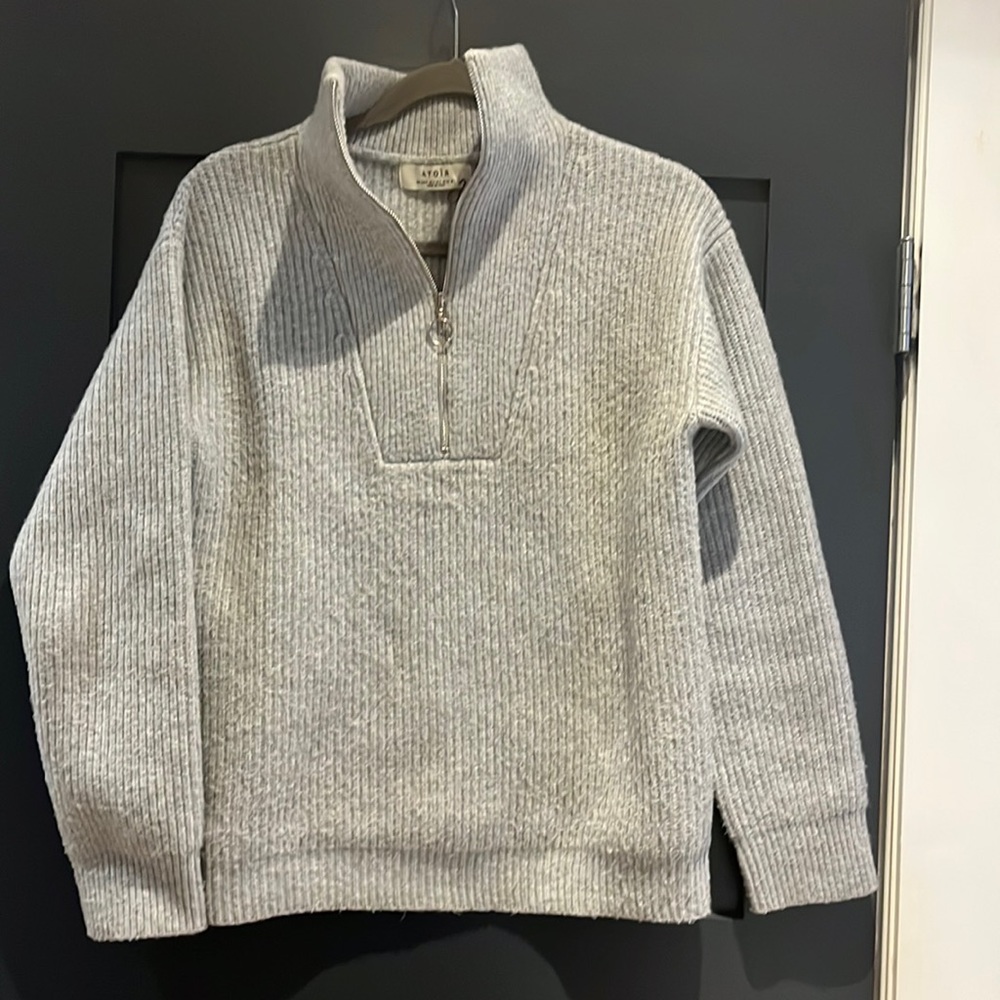 Atoir half zip sweater grey sz 4